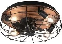 Trondheim - ventilatore da soffitto con plafoniera nero & marrone