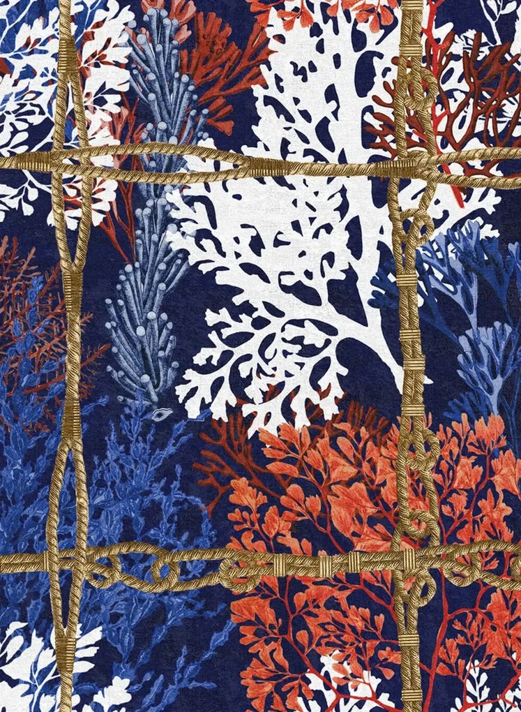 Mindthegap Carta da parati Corrallia - Indigo/ Red/ Black/ White/ Yellow