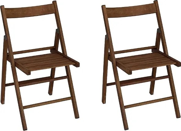 sedia pieghevole in legno noce per casa giardino campeggio richiudibile set 2 pz