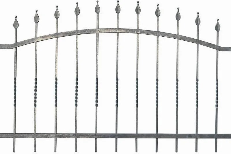 Recinzione ad arco in ferro finitura zincato L 196 x H 106 cm