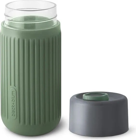 Tazza da viaggio verde in vetro 340 ml – Black + Blum
