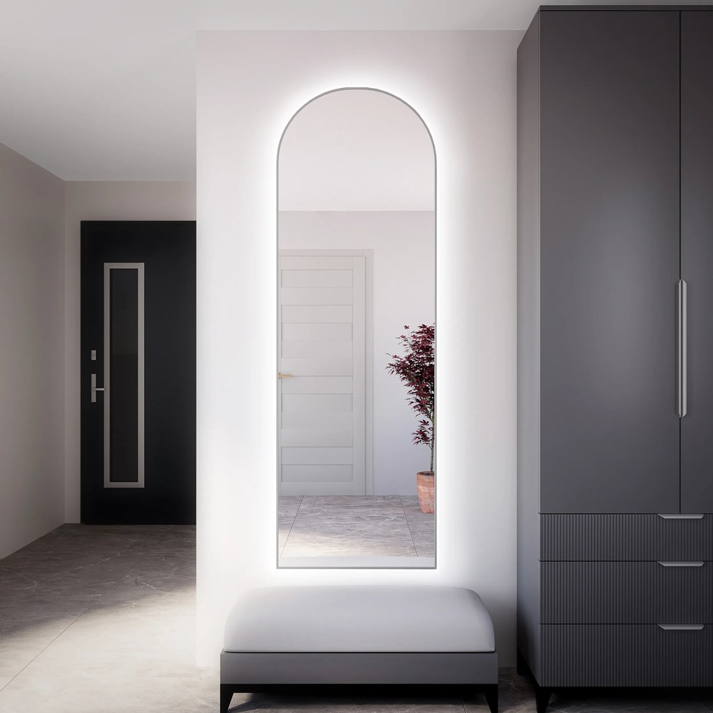 Baltica Design Tiny Border Pastille Cut specchio 50x100 cm con illuminazione argento 5904107926599