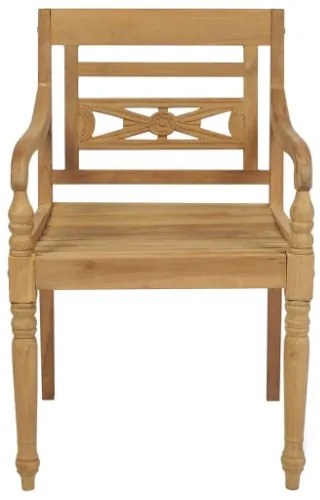 Sedie Batavia con Cuscini 6 pz in Legno Massello di Teak