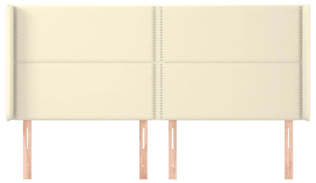 Testiera ad orecchio crema 163x16x118/128 cm in similpelle