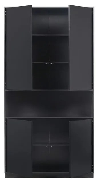 Armadio modulare nero in legno di pino 110x210 cm Finca - WOOOD