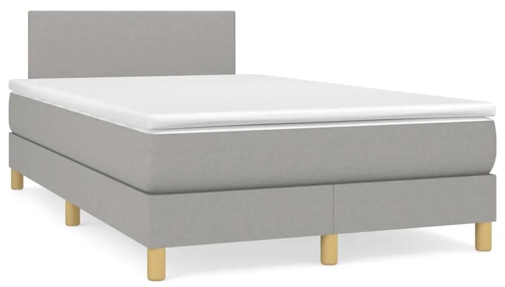 Giroletto A Molle Con Materasso Grigio Chiaro 120x190cm Tessuto /