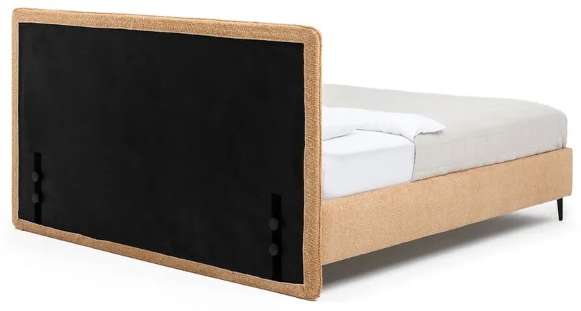 Letto matrimoniale imbottito color senape con rete inclusa 160x200 cm Noira Slim – Bonami Selection