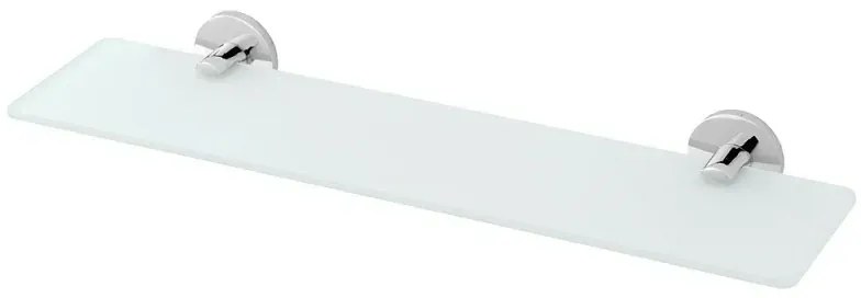 Mensola bagno a muro 50 cm in vetro satinato e acciaio cromato Bora