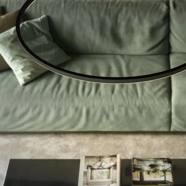 Ideal Lux - Lampadario LED a sospensione con cavo ORACLE SLIM LED/29W/230V 2700K Ø 50 cm nero