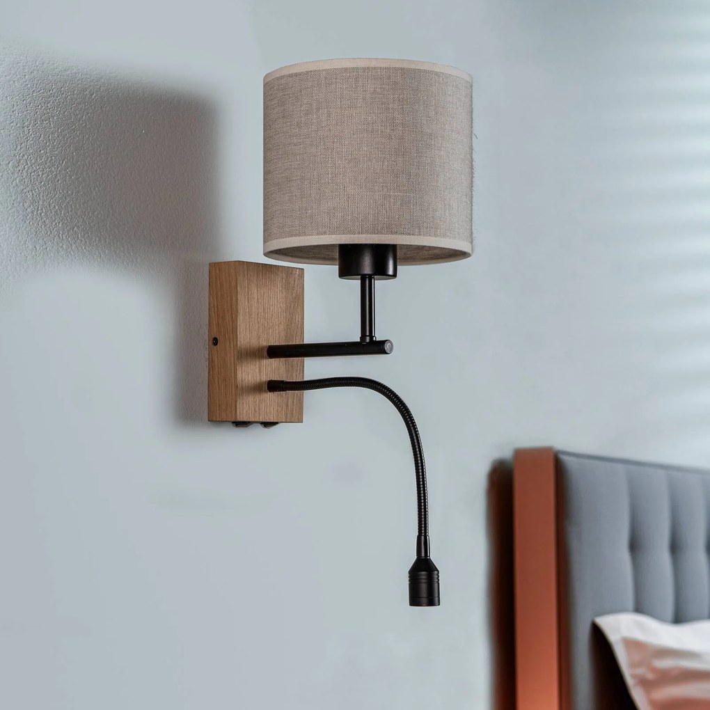 BRITOP Applique Sonny, lampada a LED da lettura, paralume cilindrico