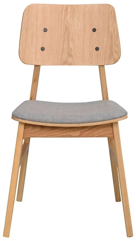 Sedia da pranzo marrone chiaro con seduta grigio chiaro Nagano - Rowico