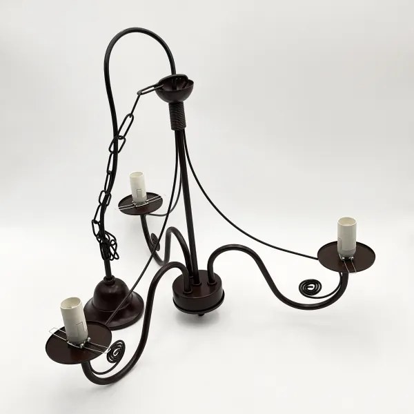 Brilagi - LED Lampadario a sospensione con catena COTTAGE 3xE14/40W/230V marrone