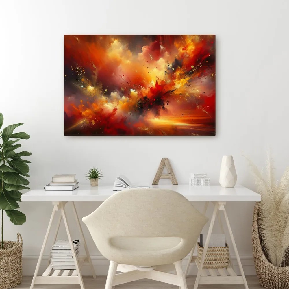 Quadro su tela – Esplosione di energia rossa