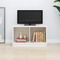 Mobile Porta TV Bianco 70x33x42 cm in Legno Massello di Pino