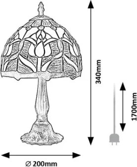 Brilagi - Lampada da tavolo in stile Tiffany LORAS 1xE14/40W/230V