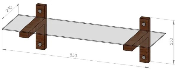 Mensola 85x25 cm pino/nero