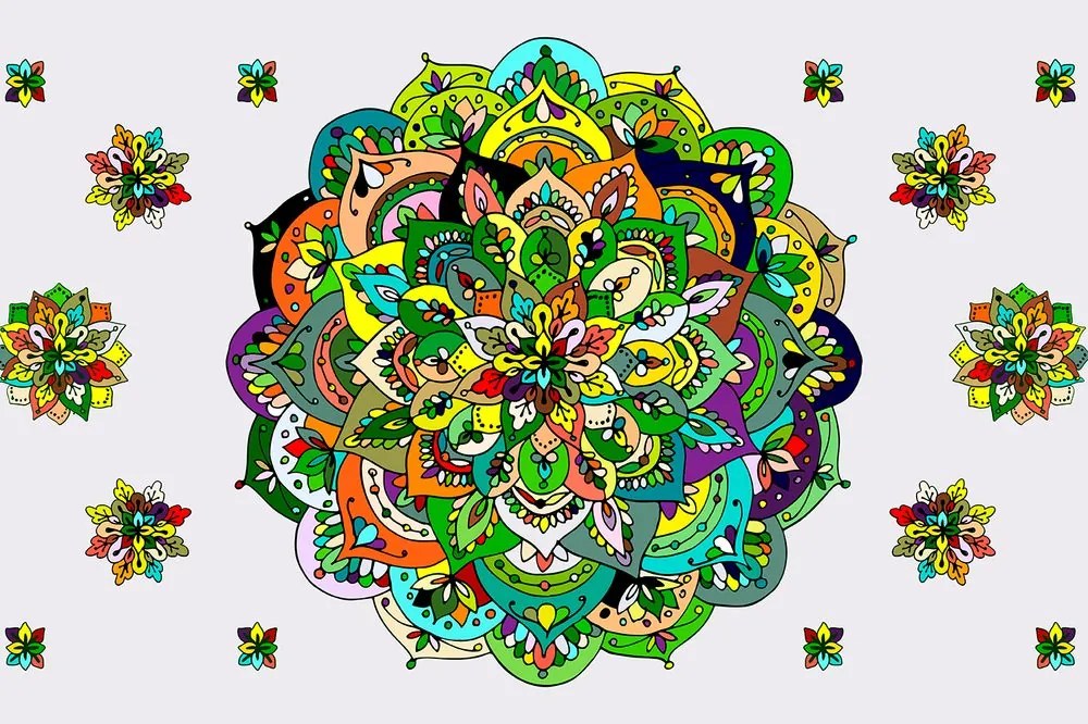 Carta da parati autoadesiva – Mandala verde