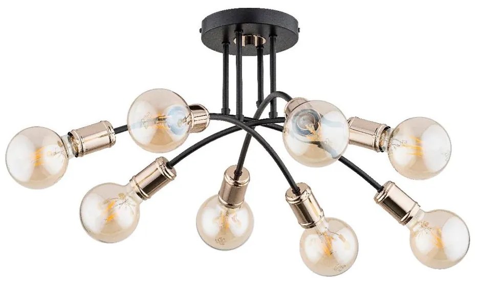 Lampadario a plafone LANTI 8xE27/15W/230V oro/nero