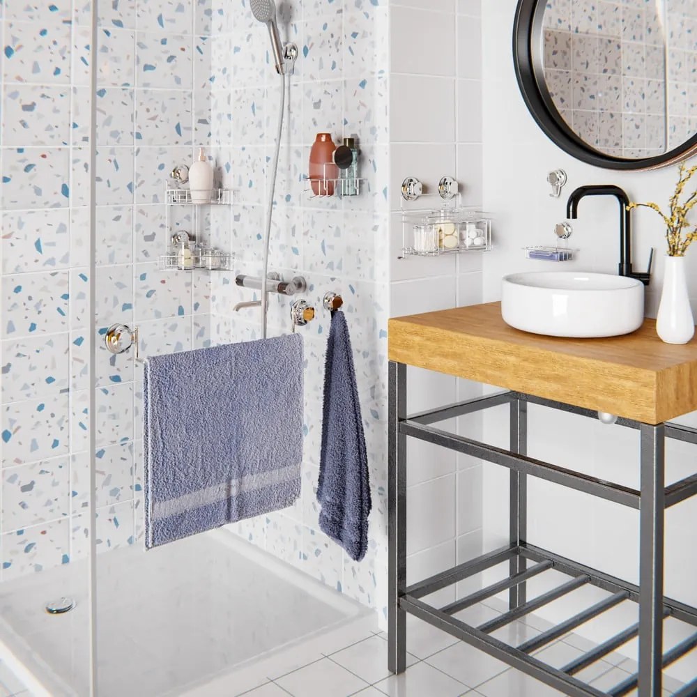 Mensola autoportante in metallo per bagno in argento Bestlock Bath - Compactor