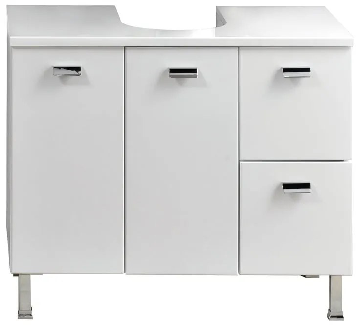 Copricolonna Rimini 2 cassetti 2 ante P 43.5 x L 72 x H 60 cm laccato bianco