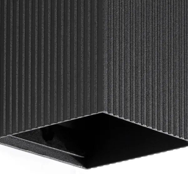 FARO 40535 - Applique SOLE 1xGU10/8W/230V nero ondulato quadrato