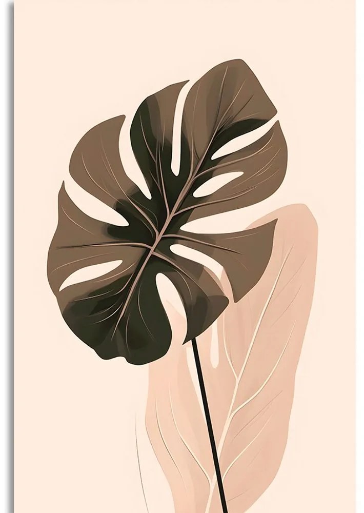 Quadro su tela – Forme botaniche astratte monstera