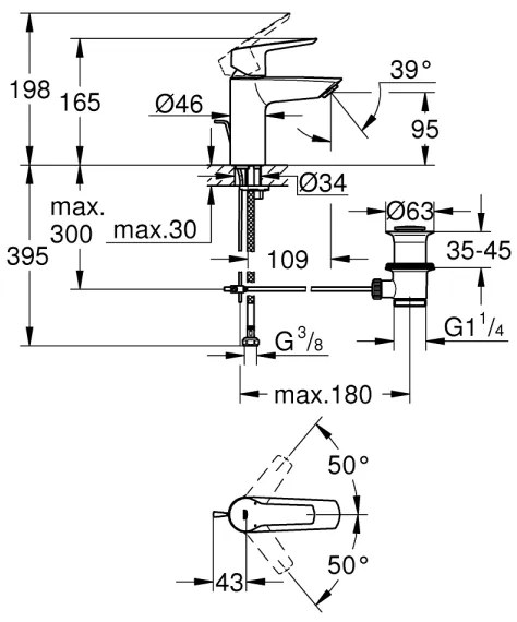 GROHE 24209002 - START Miscelatore lavabo DN 15, cromo lucido