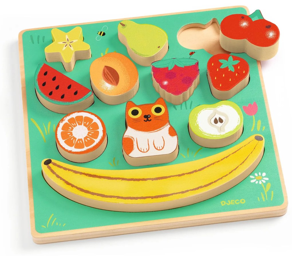 Puzzle in legno da assemblare e gioco di equilibrio - Frutti