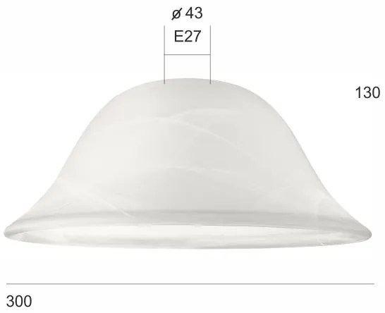Vetro di ricambio SFERA E27 130x300 mm bianco