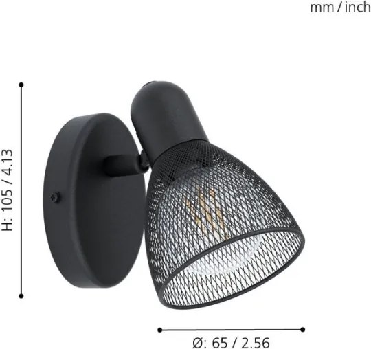 Eglo 98621 - Luce Spot da parete CAROVIGNO 1xE14/28W/230V