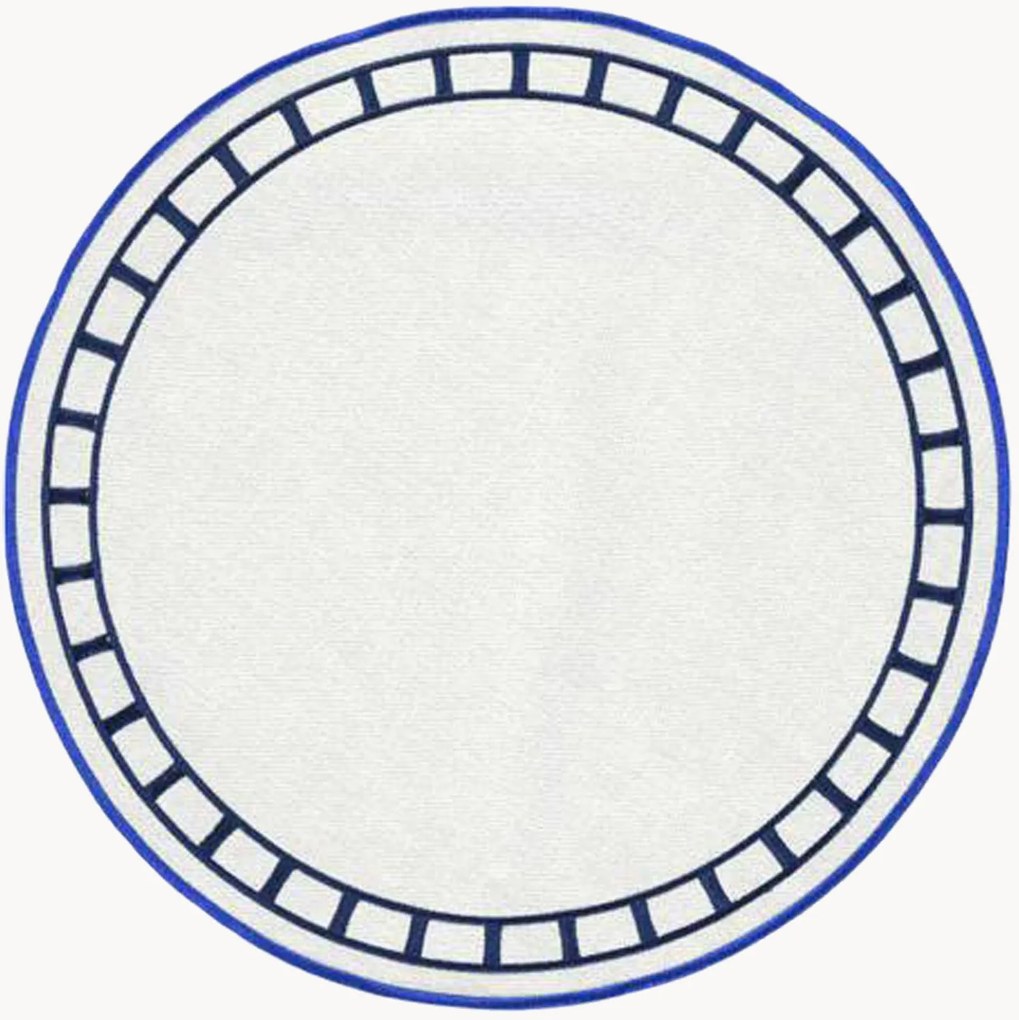 Tovaglietta rotonda con bordo ricamato Marim