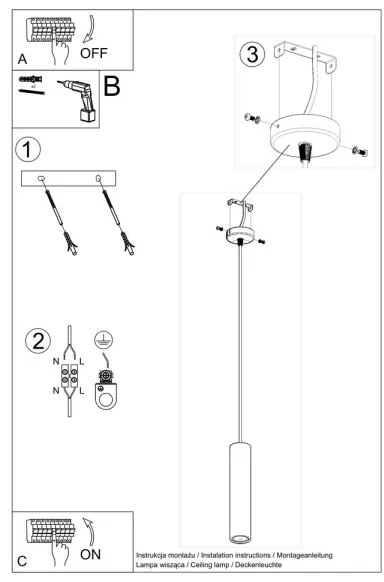 Lampadario a sospensione con filo LUVO 1xGU10/40W/230V