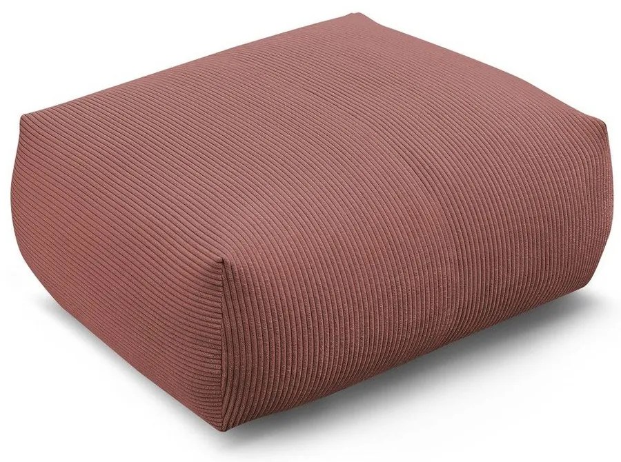 Poggiapiedi in rosa chiaro con rivestimento in velluto a coste Voltaire – Bobochic Paris