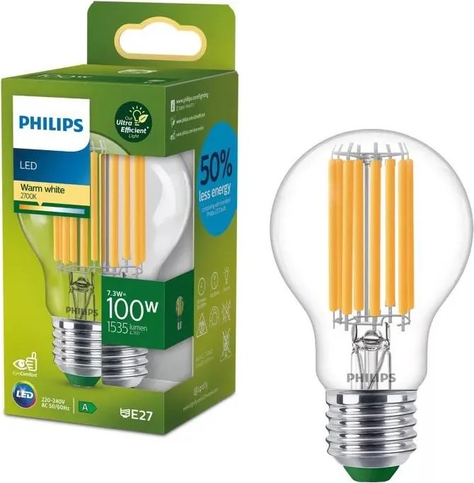 Lampadina LED ULTRAEFFICIENT VINTAGE Philips A60 E27/7,3W/230V 2700K