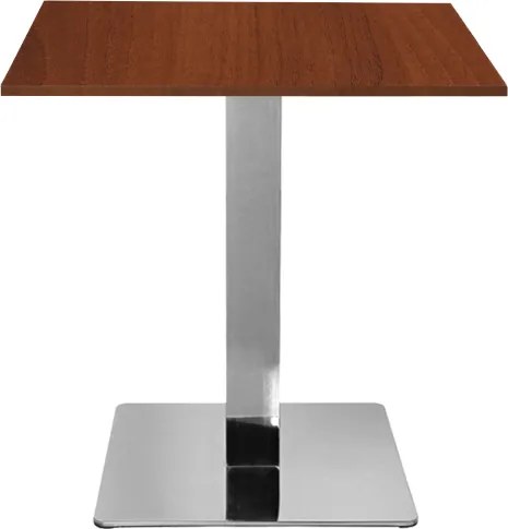 Tavolo bar pub ristorante 70x70 cm base argento e piano laminato Noce H 75
