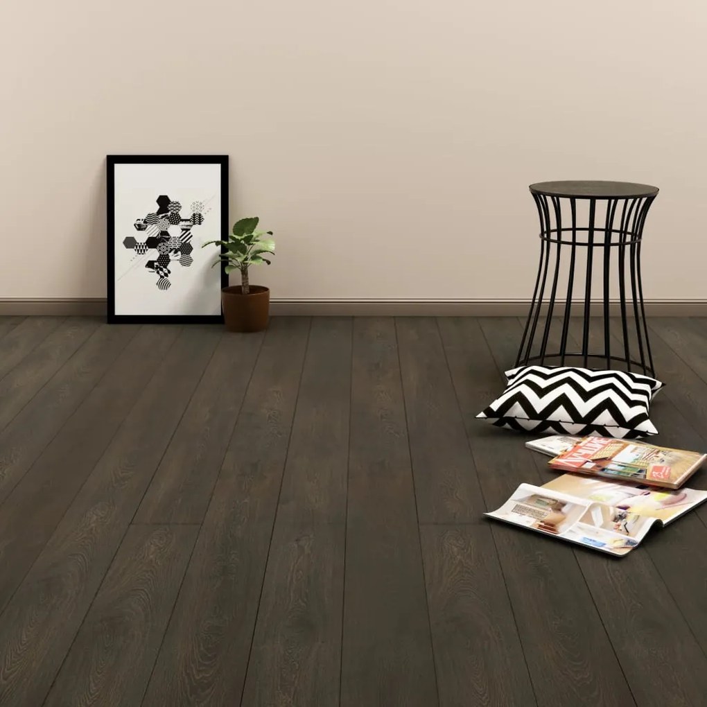Listoni Pavimenti Autoadesivi 4,46 M² 3 Mm İn Pvc Marrone Scuro /