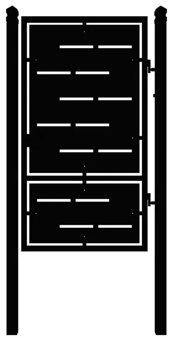 Cancello in ferro, apertura centrale, L 104.5 x 180 cm, di colore nero