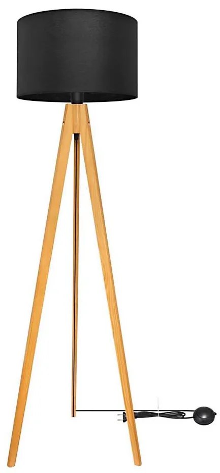 Lampada con piedistallo ALBA 1xE27/15W/230V nero/quercia