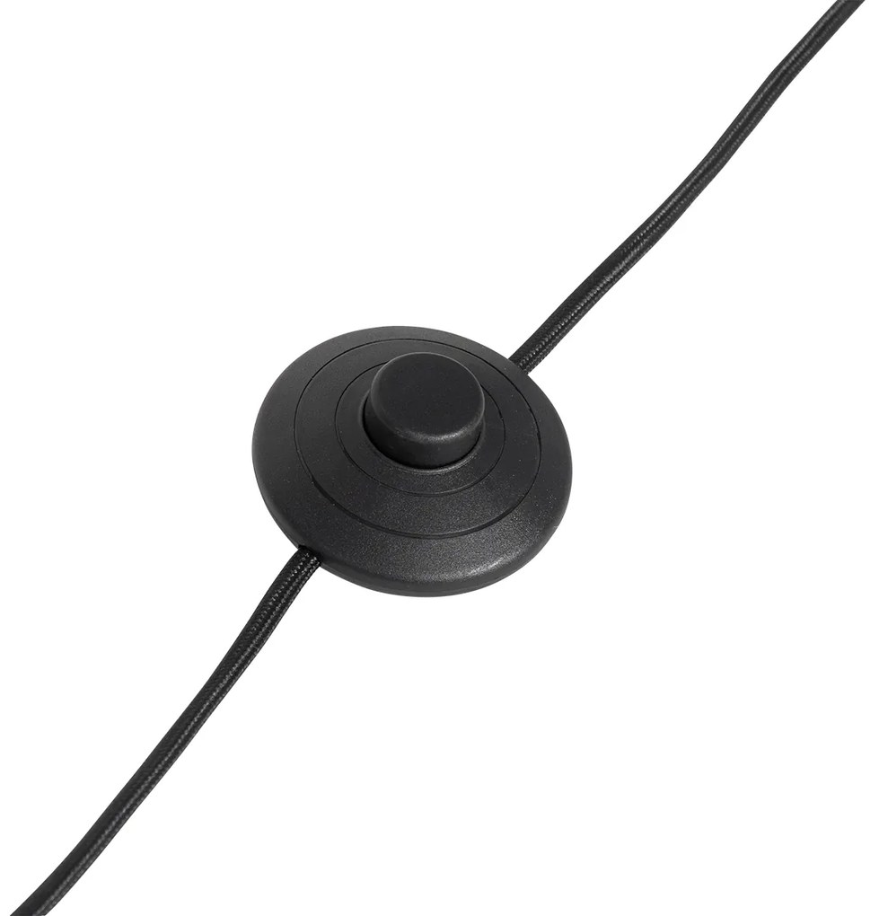 Lampada da terra orientale in bambù con nero - Yvonne