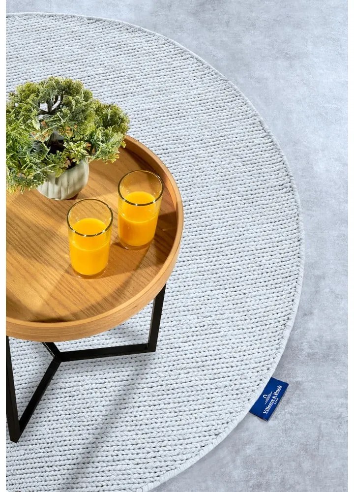 Tappeto rotondo bianco in lana tessuto a mano ø 200 cm Francois – Villeroy&amp;Boch