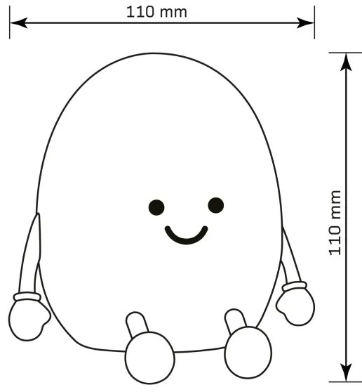 Lampada tattile per bambini a LED RGBW dimmerabile POTATO LED/2W/5V USB 1200 mAh