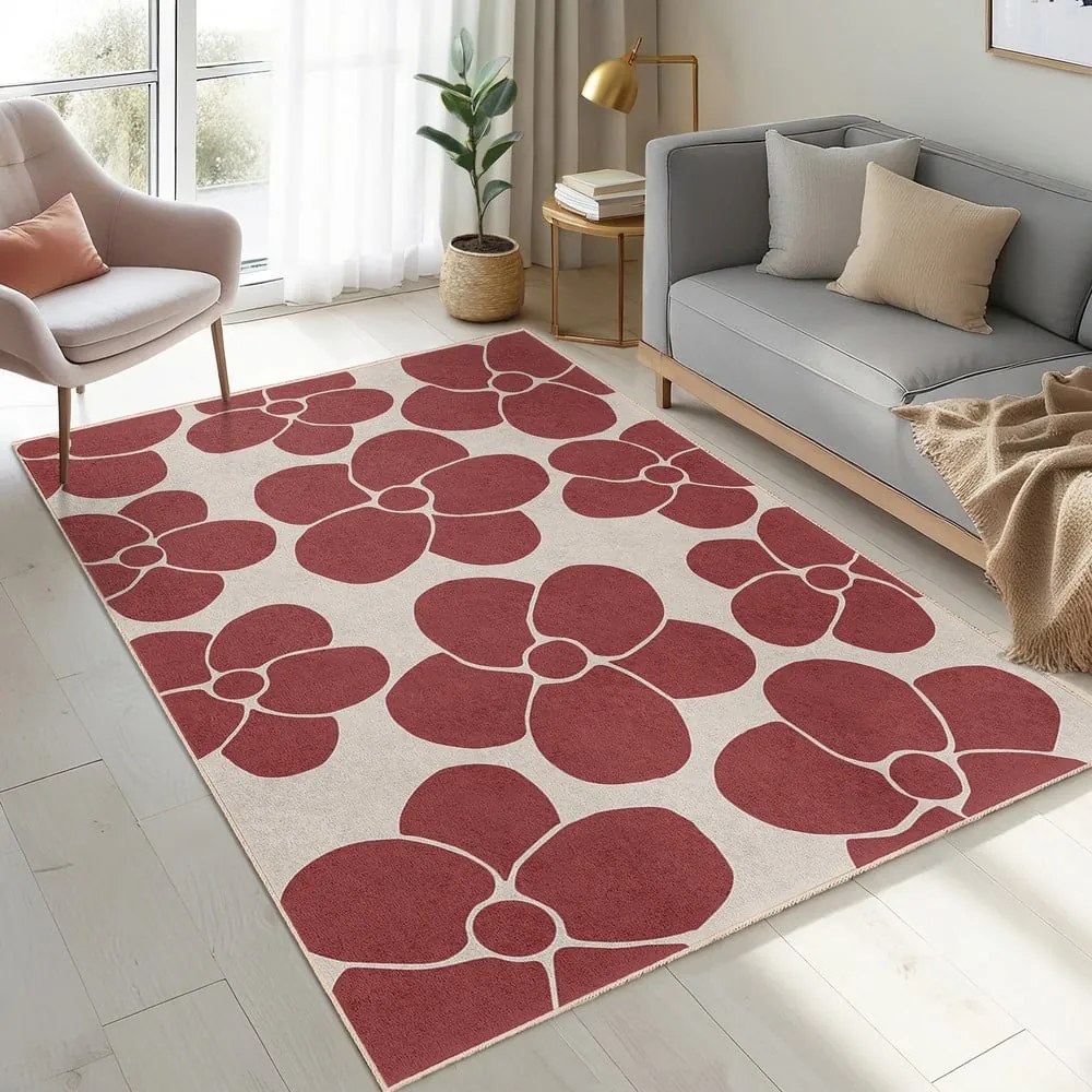 Tappeto rosso lavabile 160x230 cm Red Meadow – Mila Home