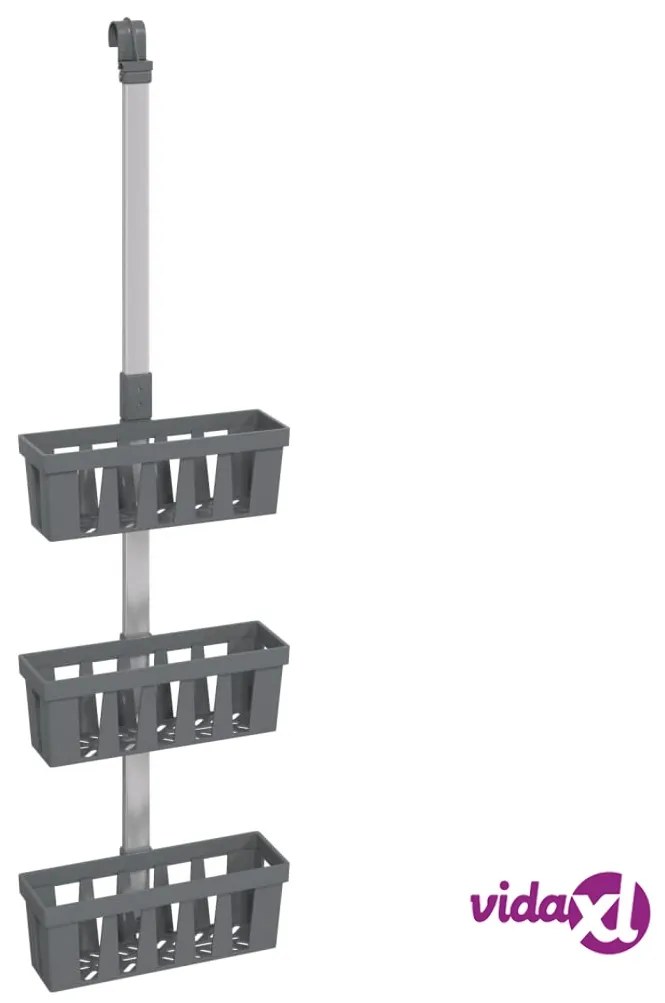 vidaXL Ripiani Pensili da Doccia 30x15x(67-105) cm in Alluminio