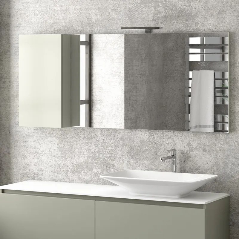 Specchio bagno 155cm pensile contenitore a sinistra | SP-155S - KAMALU