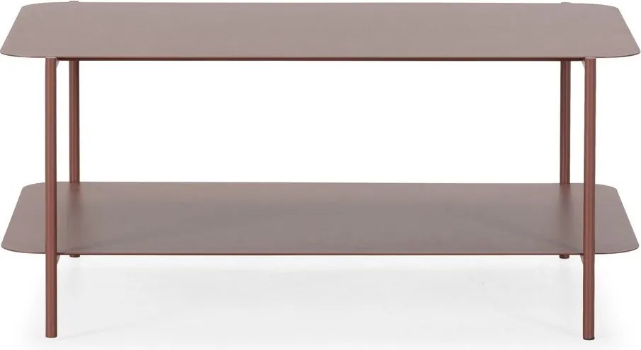 Tavolino da salotto color terracotta in metallo 58x90 cm Beatrix – MOME