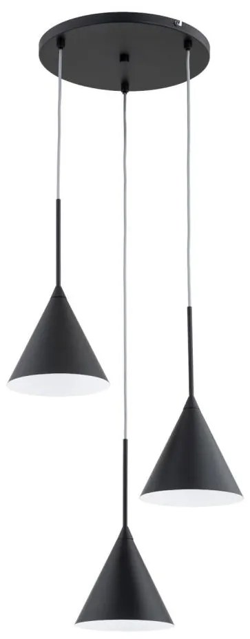 Lampadario a sospensione con filo FABO 3xE14/10W/230V nero