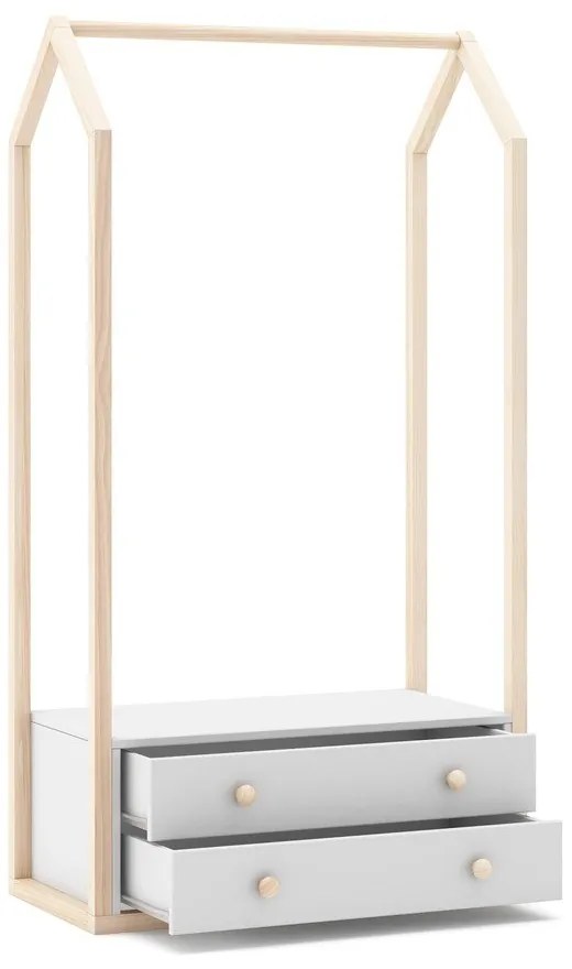 Armadio a giorno bianco per bambini 80x170 cm Esteban - Marckeric