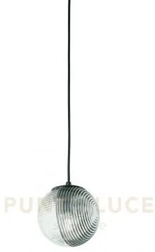 Sospensione vetro bella 1 fume' d.15cm h.16cm 1 luce attacco e27