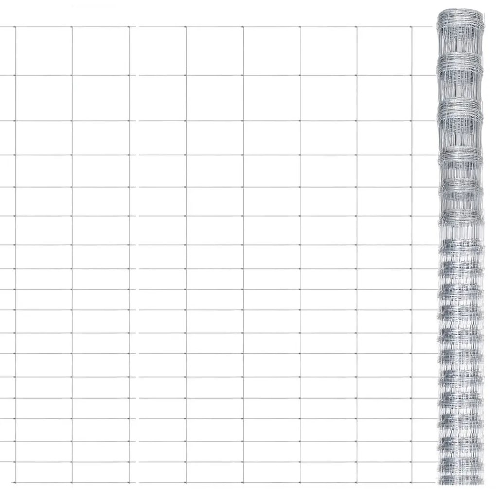 Recinzione Da Giardino İn Acciaio Zincato 50x1,25 M Argento /