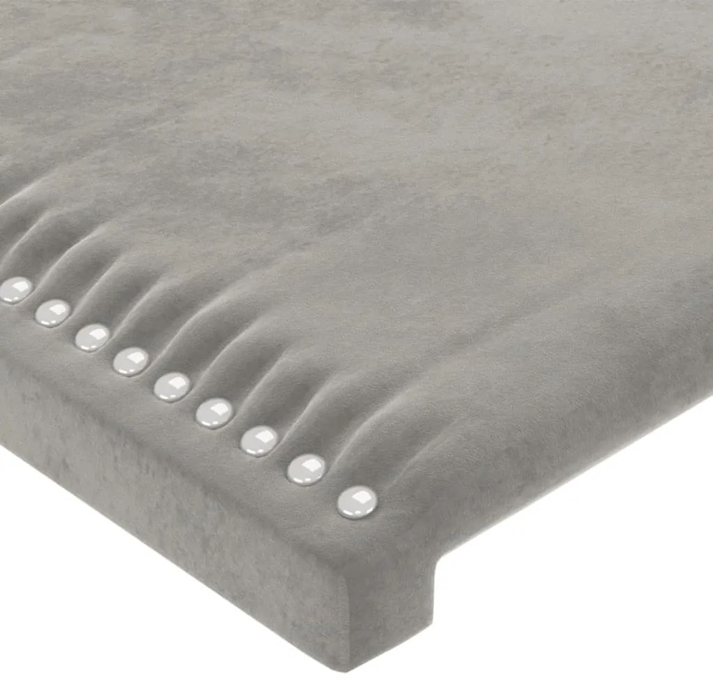 Testiere 4 pz grigio chiaro 72x5x78/88 cm in velluto